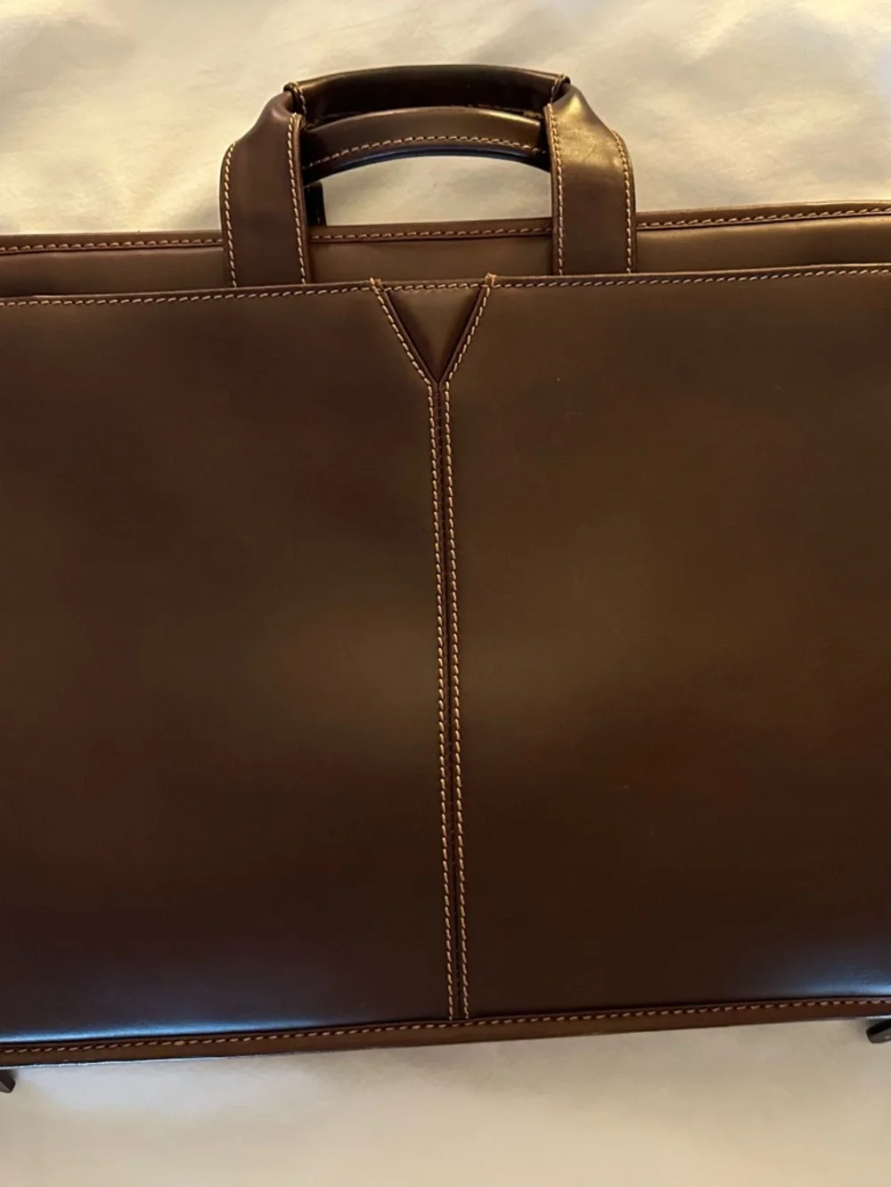 Men's Leather Briefcase in Deep Brown - Sleek Professional with Shoulder Strap